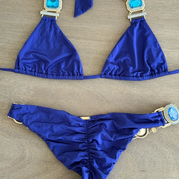 Beach Bunny Elegant Blue Embellished Bikini - Picture 8 of 8